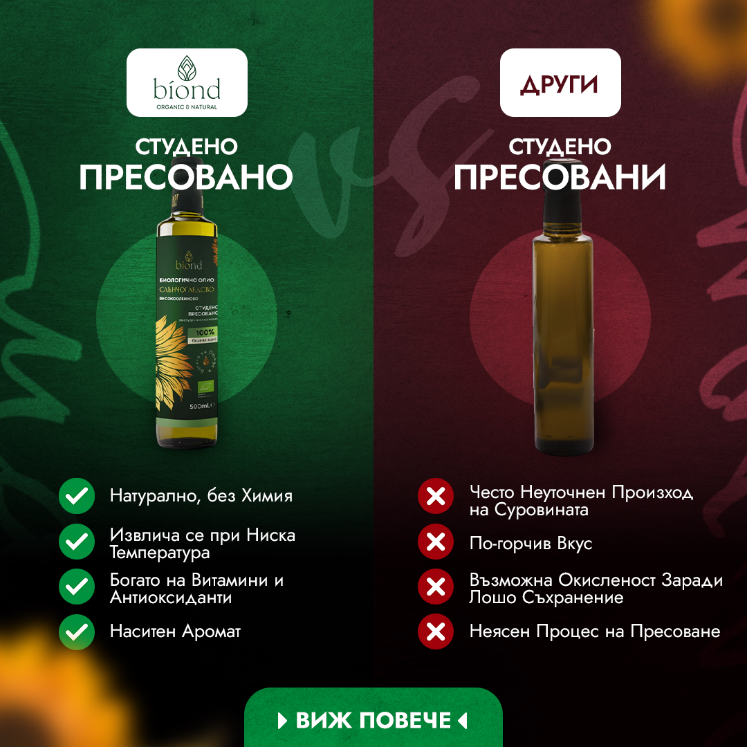 Високоолеиново vs линолово студено пресовано слънчогледово масло – кое да изберем?