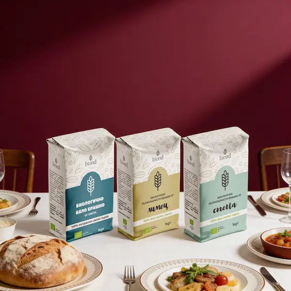 Пълнозърнести брашна - пълнозърнесто брашно то лимец и спелта. Бяло брашно от спелта.