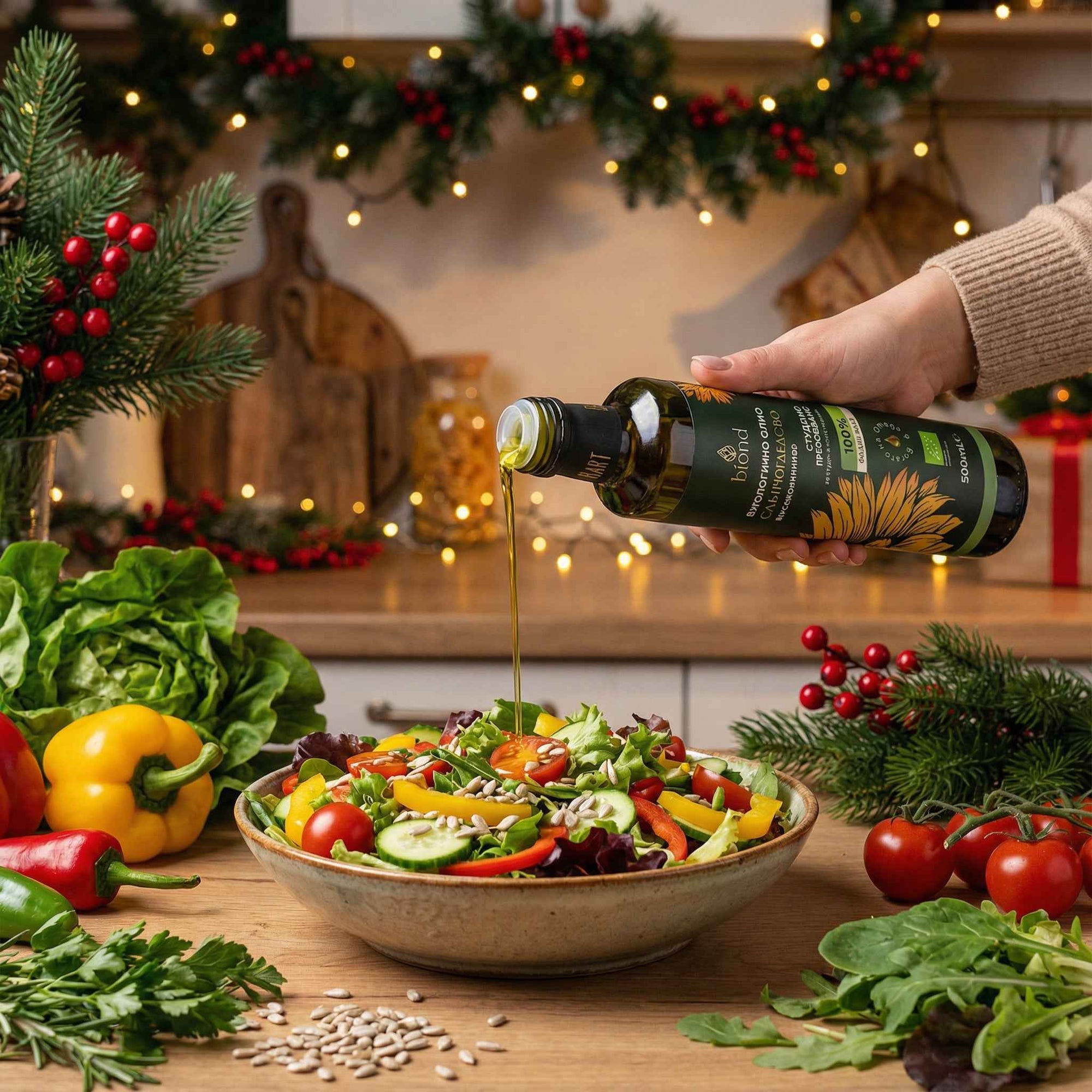 Биологично студено пресовано слънчогледово масло - високоолеиново 3л.