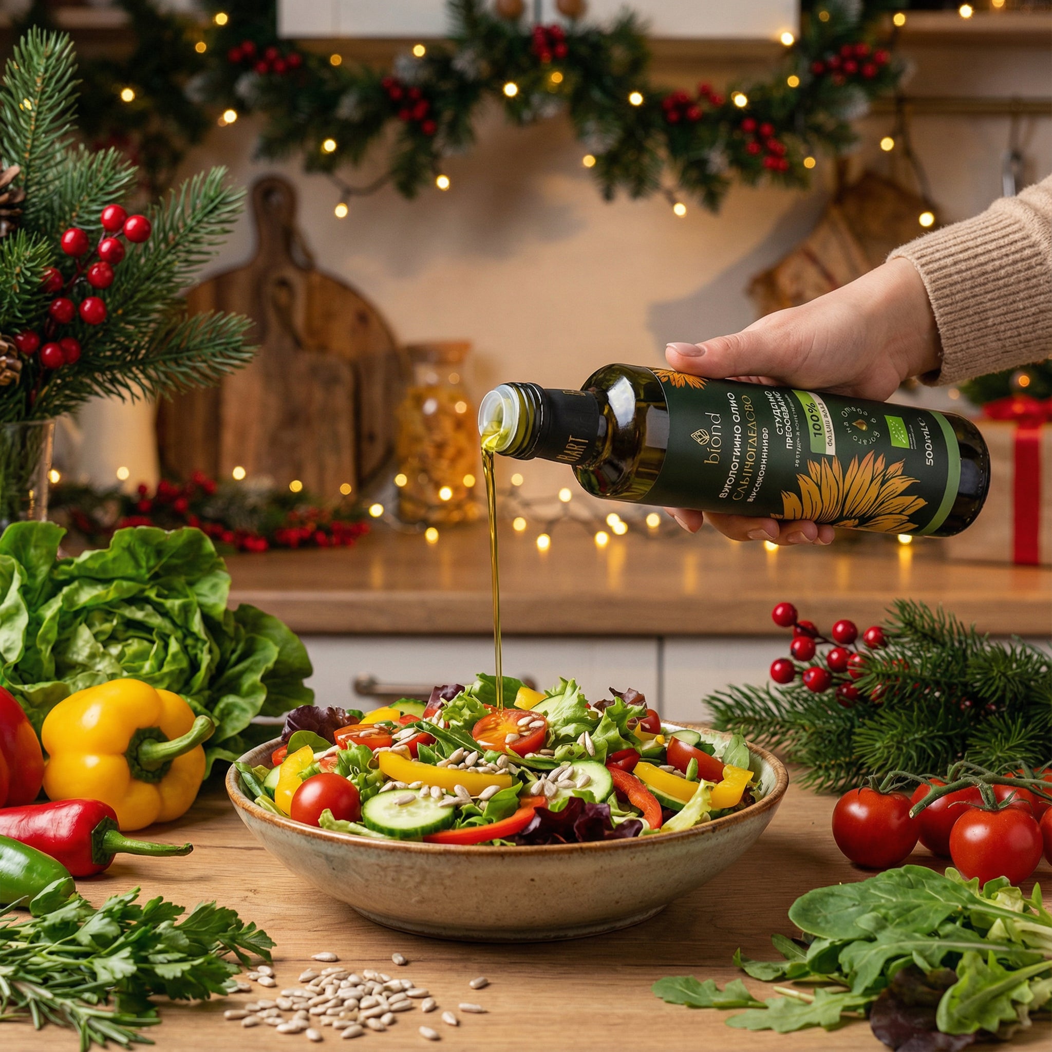 Биологично студено пресовано слънчогледово масло - високоолеиново 3л.